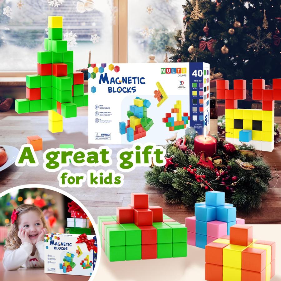 他店圧倒価格最安値に挑戦！ Girigi 10 Colors Magnetic Blocks for Toddler Toys， Montessori Sensory STEM Building Preschool Magnet Toys for 3 4 5 6 Year Old Boys and Girls， Large M