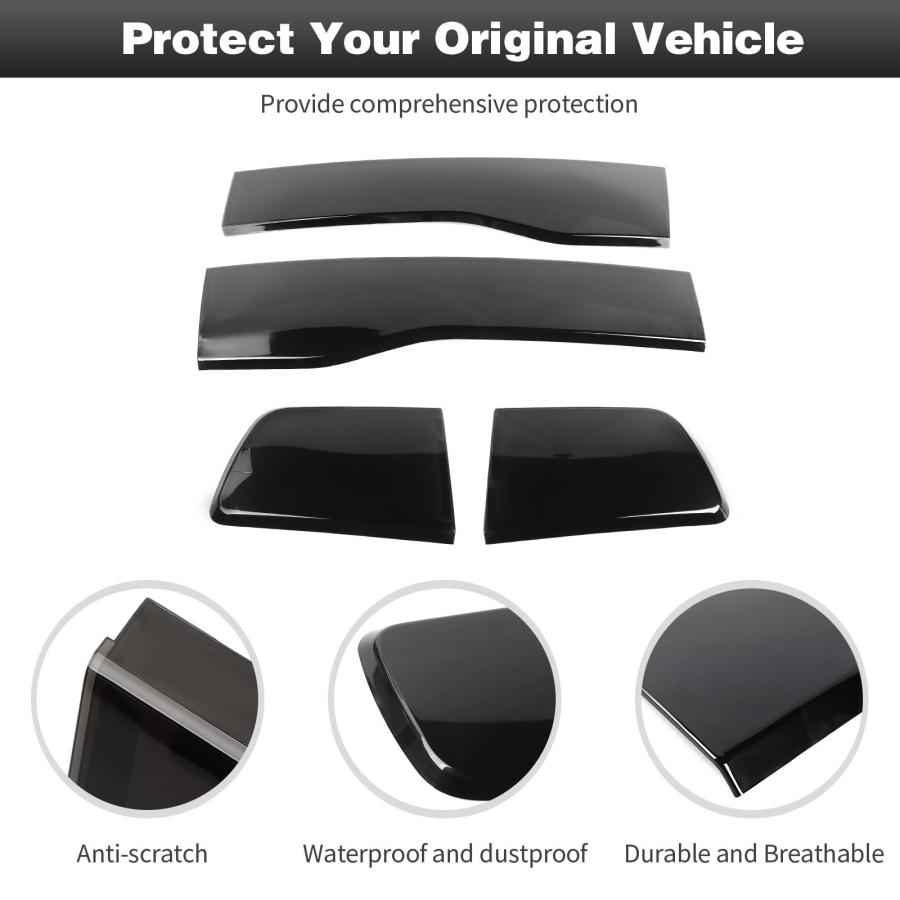 返品OK CheroCar Tail Light Lamp Cover Guard Trim Decor Exterior Accessories for 2011-2014 Dodge Charger， Smoked Black…