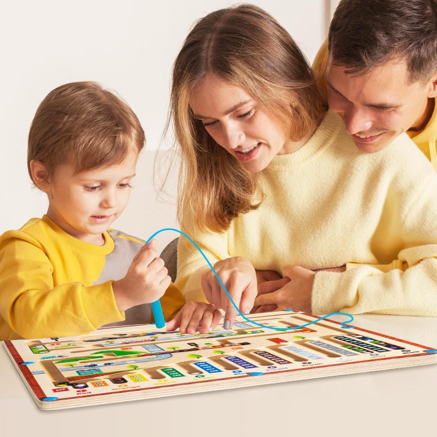 70%オフでお得に買 Arevtovis Magnetic Color and Number Maze - Fun Educational Toy for 3 Year Olds - Montessori Learning Activities - Wooden Number Puzzle Board - Perfect
