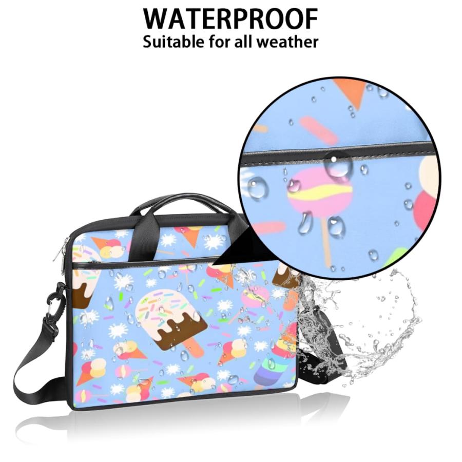 Ice Cream Balls Laptop Shoulder Bag for Men Women Slim Briefcase Messenger Bag Waterproof 14 Inch 15 Inch Laptop Bag Carrying Case Fit 14-15.6 Inch No