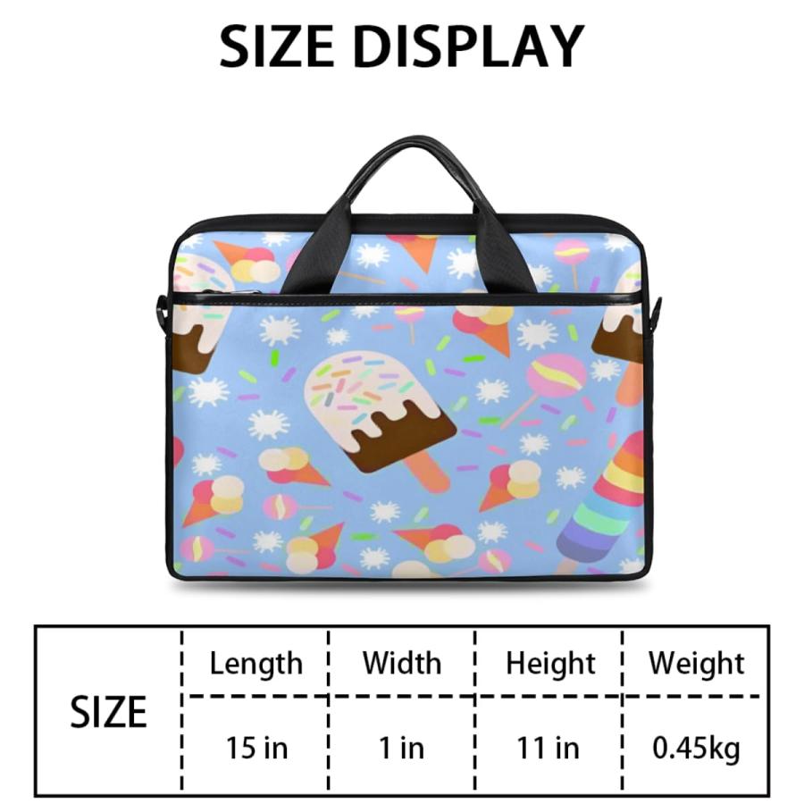 Ice Cream Balls Laptop Shoulder Bag for Men Women Slim Briefcase Messenger Bag Waterproof 14 Inch 15 Inch Laptop Bag Carrying Case Fit 14-15.6 Inch No