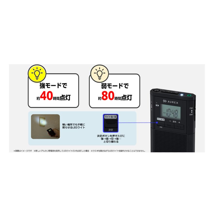 TOSHIBA（東芝） AUREX LEDライト付きポケットラジオ AX-PRU60-K