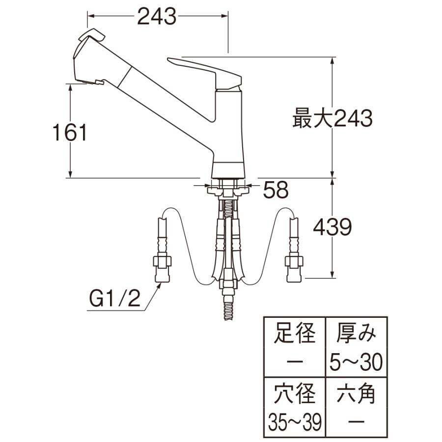 SANEI シングル浄水器 K87128ETJV-13 ☆すぐ使えます☆ シングル浄水器付ワンホールスプレー混合栓 | 商品のご案内 | SANEI
