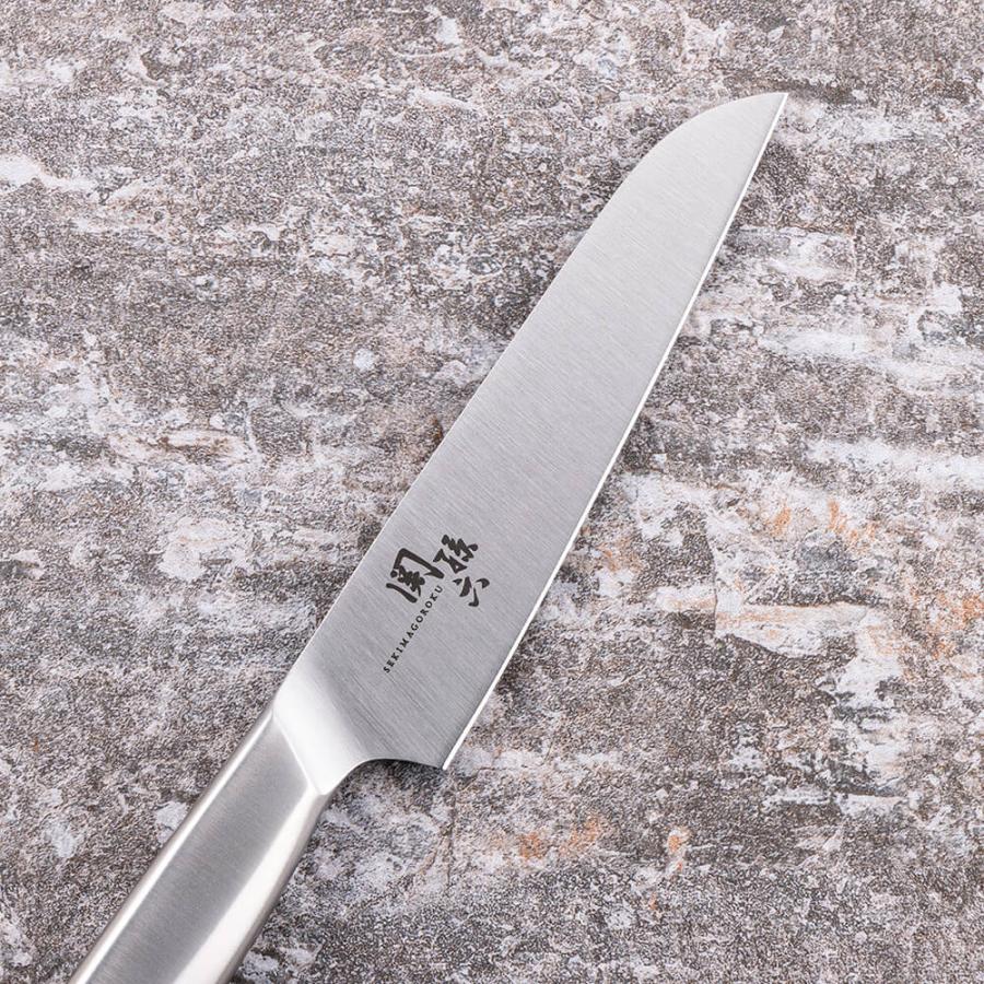  peak アウトドアナイフ ステンレス　包丁 関孫六 オールステンレスコンパクトナイフ サヤ付き 貝印 食洗器対応