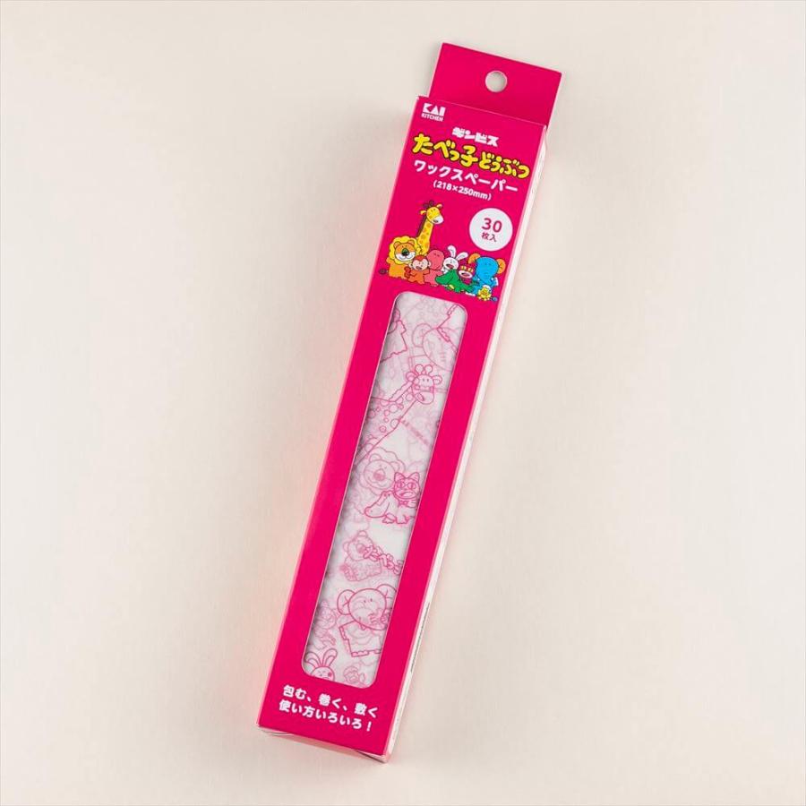 貝印 ワックスペーパー たべっ子どうぶつ（ピンク） 30枚入 可愛い