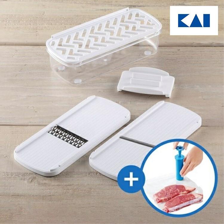 貝印 スライサー 千切り コンパクト調理器セット と 真空ポンプ＆保存