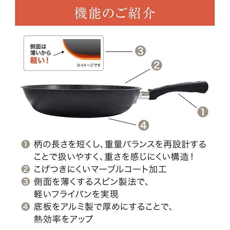 フライパンカバー 付き 軽い フライパン 20 ・ 30cm & 炒め鍋 28cm セット 4点 貝印