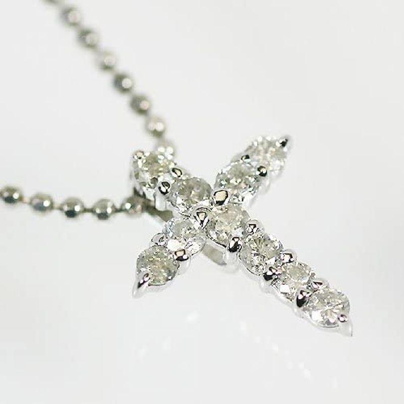 安心してお買い求めい KASHIMAプラチナ900台 0.2ct ダイヤモンド クロス ペンダント SV925ネックレス