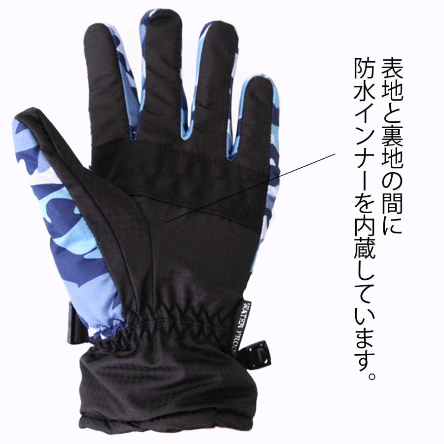 防水 スキー手袋 ジュニア 五本指 スキーグローブ スノーボード