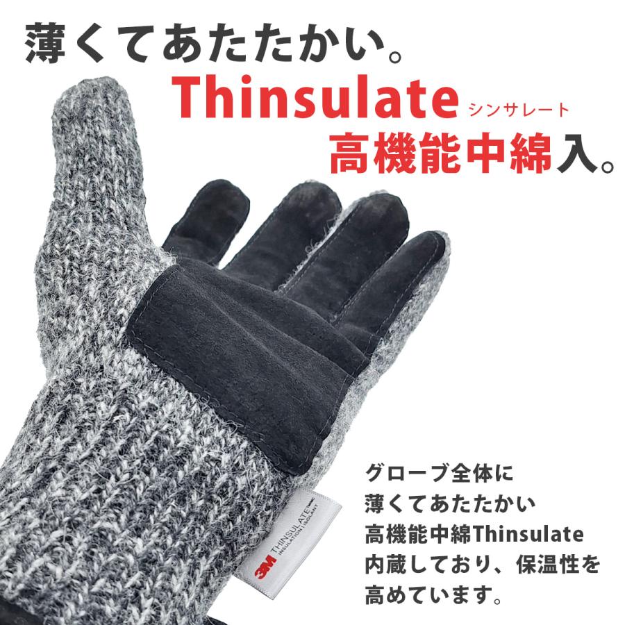 THE BIG MOUNTAIN メンズ ニット 手袋 Thinsulate アウトドア