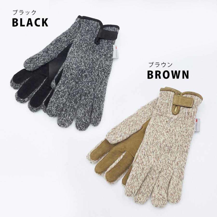 THE BIG MOUNTAIN メンズ ニット 手袋 Thinsulate アウトドア