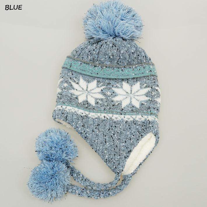 SNOWMARK ニットキャップ ニット帽子 耳あて ボンボン メンズ