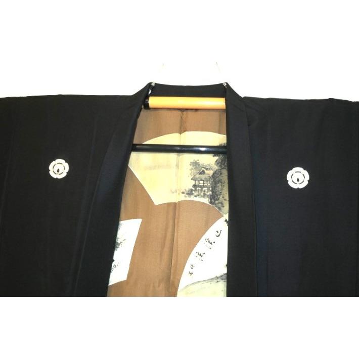 弐9237 本絹羽二重 男性黒紋付着物羽織 裄67丈137 К木瓜に抱き茗荷 現代物 かなり綺麗です : 皆中ヤフーショップ - 通販 - Yahoo!ショッピング 弐9237 本絹羽二重 男性黒紋付着物羽織 裄67丈137 К木瓜に抱き茗荷 現代物 かなり綺麗です : 皆中ヤフーショップ - 通販 - Yahoo!ショッピング