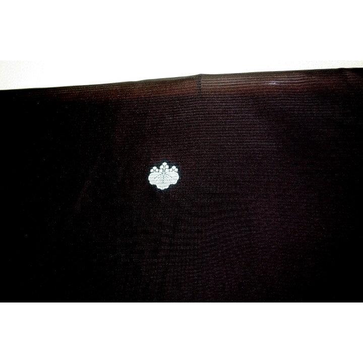 【夏の洗える絽】本格染め抜き紋仕上げ【女性用クイーンサイズ】洗える黒紋付の駒絽単衣 袴用 裄69丈109К新品 弓道・能楽・武道家向 拾の画像