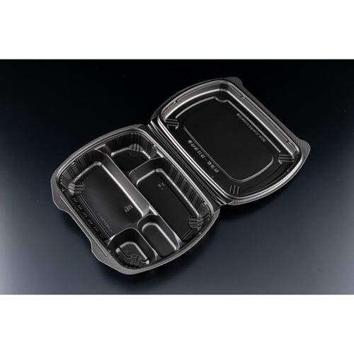 バイオデリカ シェルBOX80-1 黒 200入 : 業務用食品容器・包材の