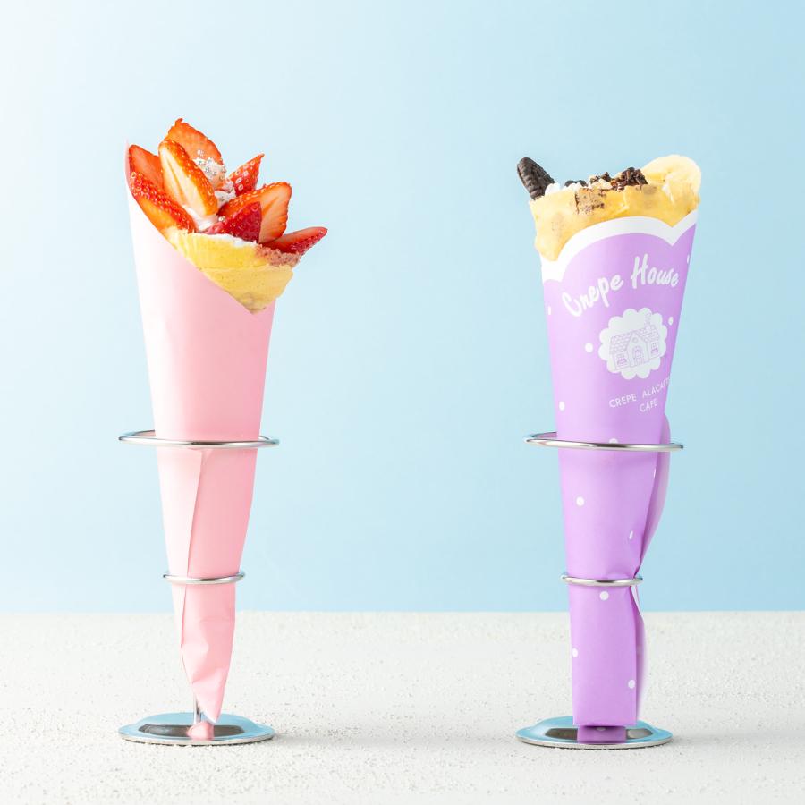 変形型クレープ包装紙(バイオレット) 使い捨て 業務用 クレープ 袋