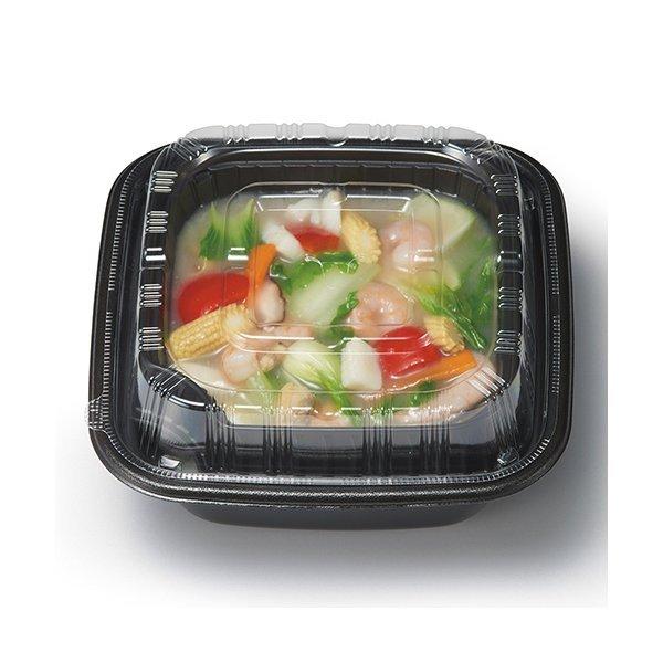 正角丼 本体 黒 テイクアウト お持ち帰り 容器 業務用 丼容器 使い捨て