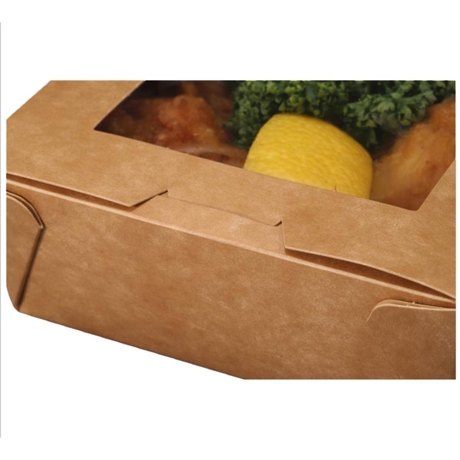 cafe　XSサイズ　10箱 規格変更)窓付きランチボックス(M) クラフト 入数 : 200 ランチ