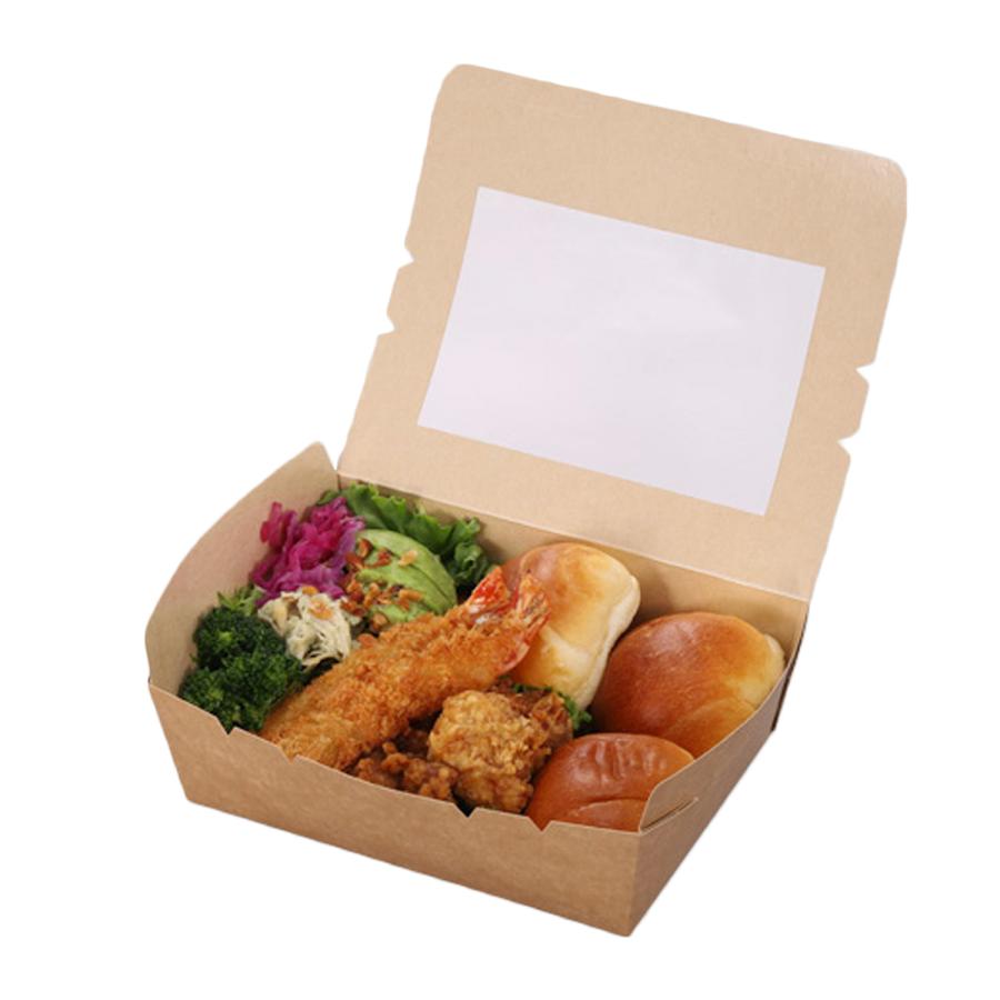 デリボックス 窓付き 50枚セット 窓付きランチボックス(L) クラフト 入