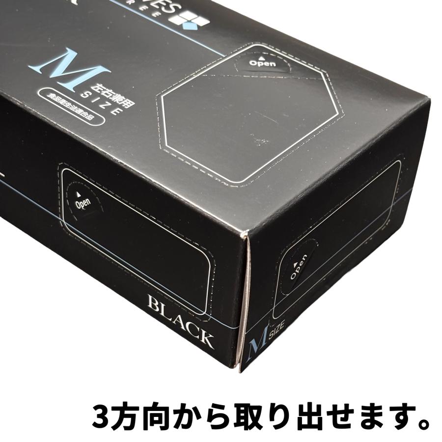 期間限定] 使い捨て手袋 ニトリル手袋 黒 M 100枚 薄手 左右兼用 ゴム