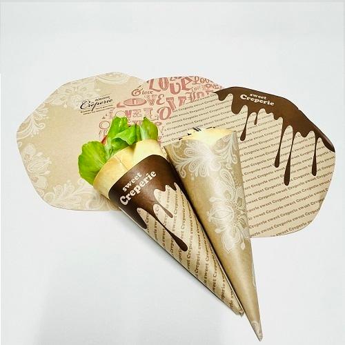 ラミクレープクラフト包装紙 変形（レース) 3000入 : 業務用食品容器