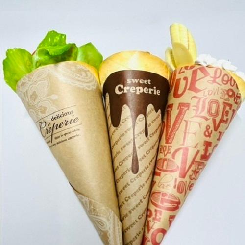 ラミクレープクラフト包装紙 変形（レース) 3000入 : 業務用食品容器