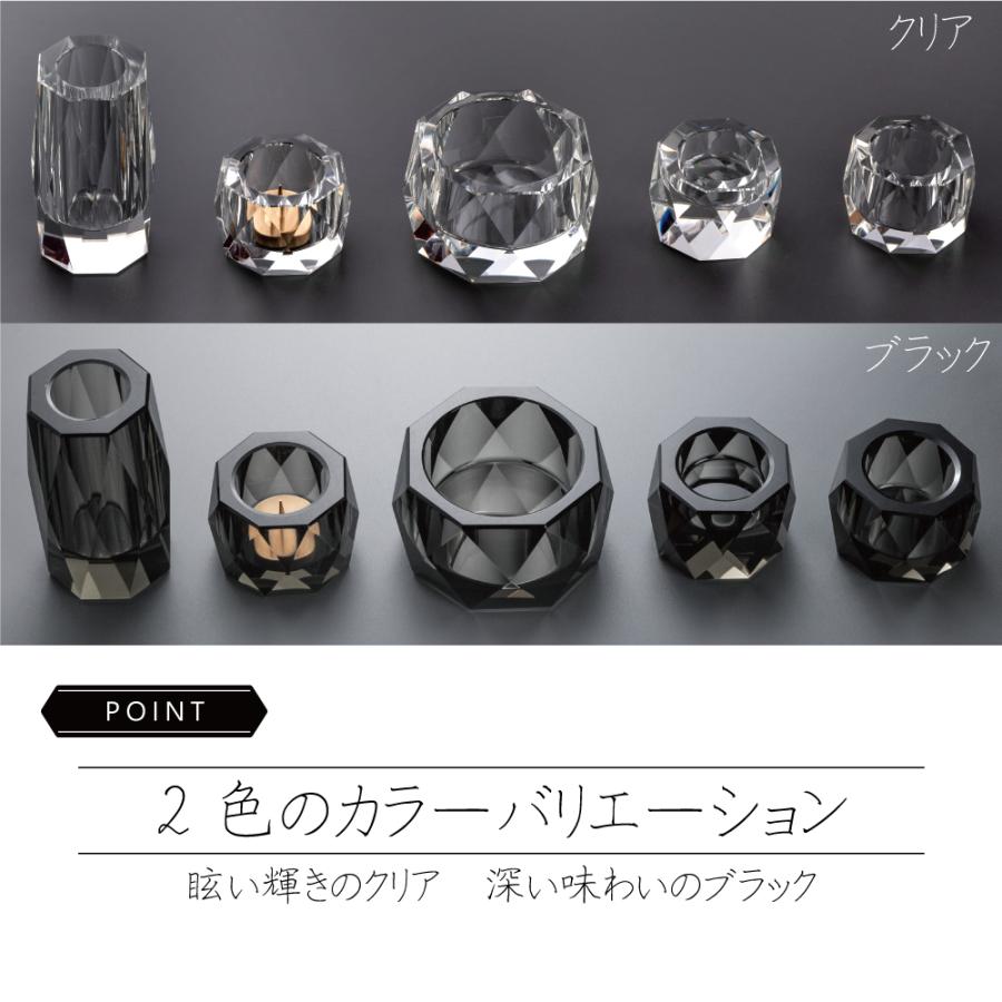 【最強配送対応】【おりんセット ブラック】仏具セット ミニ プルート クリア 5具足 2.5寸 クリスタル仏具 おしゃれ 香炉 花立 蝋燭立て 仏飯器 茶湯器_7