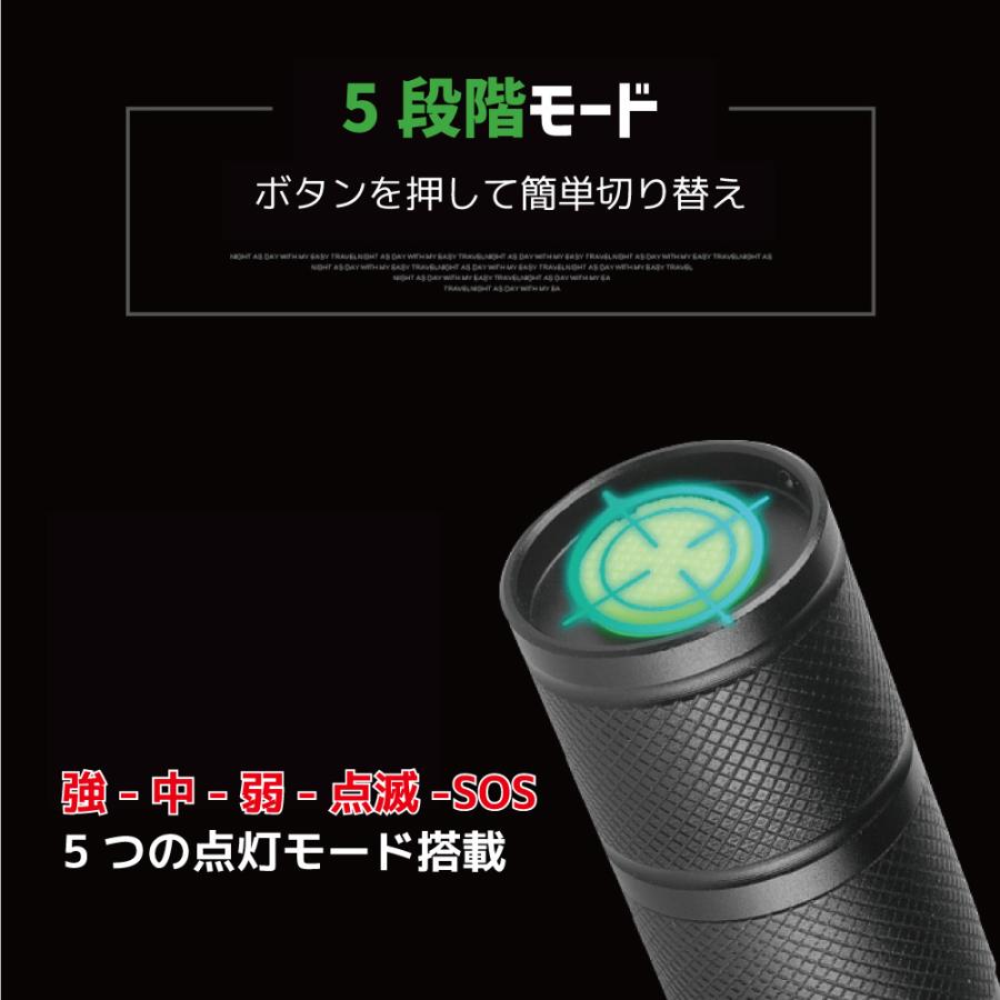 最強配送対応】ハンディライト 5モード 充電池 充電スタンド付き 防水