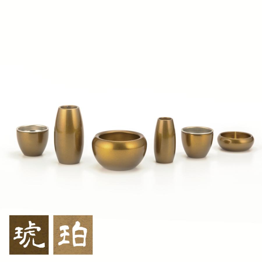 最強配送対応】仏具セット ミニ シルマ 6具足 2.0寸 黒金（くろがね