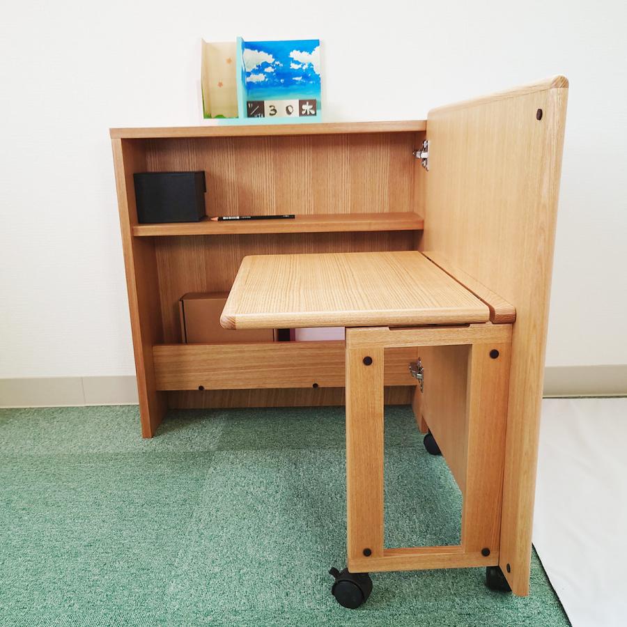 壁面収納 デスクキャビネット あっという間に変身デスク！ タモ クリア 