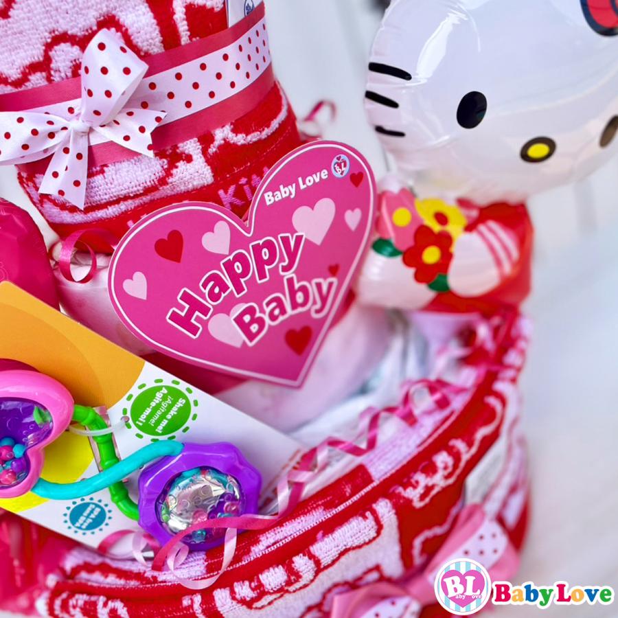 キティちゃん おむつケーキ サンリオ グッズ 出産祝い 女の子 オムツタワーおもちゃ付き プレゼントbaby | ハローキティ | 02