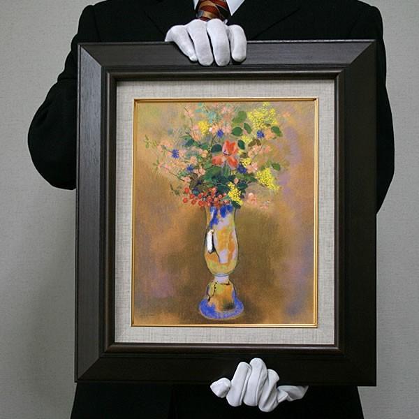 ルドン： 青っぽい花立ての花（Ｆ4号・333×242） 日本画-美術、工芸品-楽器、手芸、コレクション