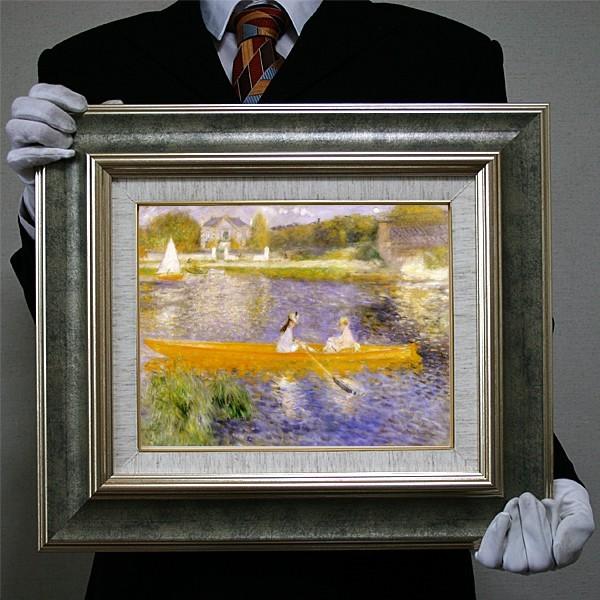 ルノワール：アニエールのセーヌ川河（Ｆ4号333×242） 美術、工芸品-絵画-日本画