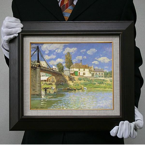 シスレー：ヴィルヌーヴ = ラ = ガレンヌの橋（Ｆ6号・409×318） 美術、工芸品-絵画-楽器、手芸、コレクション