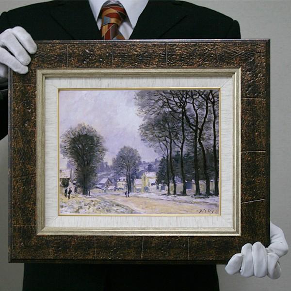 シスレー：ルーヴシエンヌの雪（Ｆ6号・409×318） 日本画-美術、工芸品-楽器、手芸、コレクション