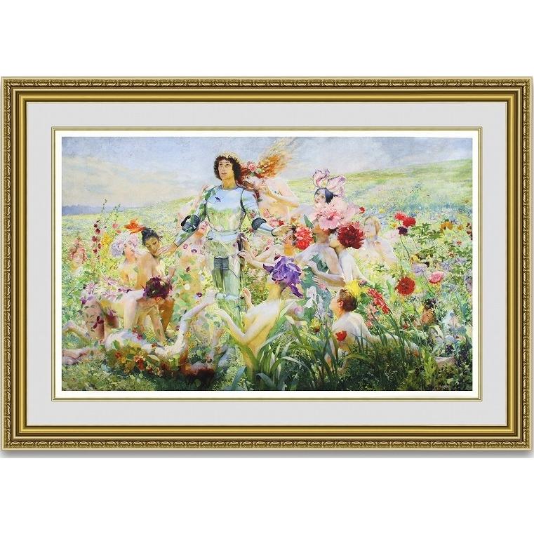 絵画販売 ロシェグロッセ Le Chevalier aux 額縁付き