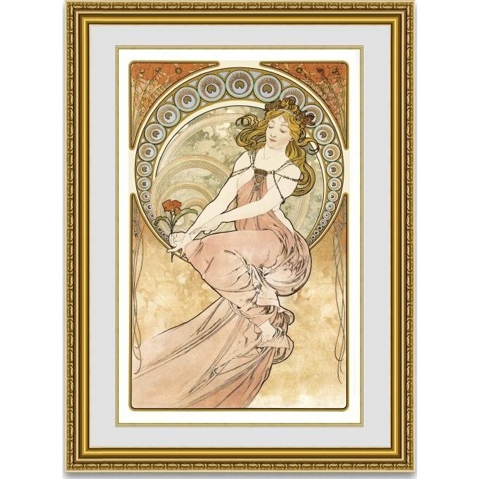 絵画通販 ミュシャ ４つの芸術 絵画 Painting 額縁付き