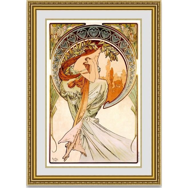 絵通販 ミュシャ 4つの芸術 詩歌 Poetry 額縁付き : 絵画販売の 絵通販 ミュシャ 4つの芸術 詩歌 Poetry 額縁付き : 絵画販売の