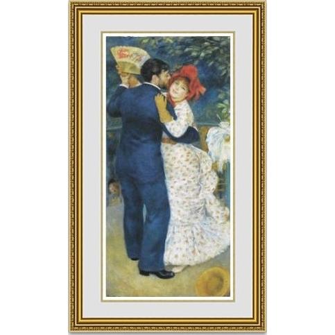 ルノワール　ブージヴァルのダンス　水晶絵　絵画　額縁　アート　壁掛け　名画　額絵 ルノワール【ブージヴァルのダンス】 - 手描き 絵画（油絵複製画）販売