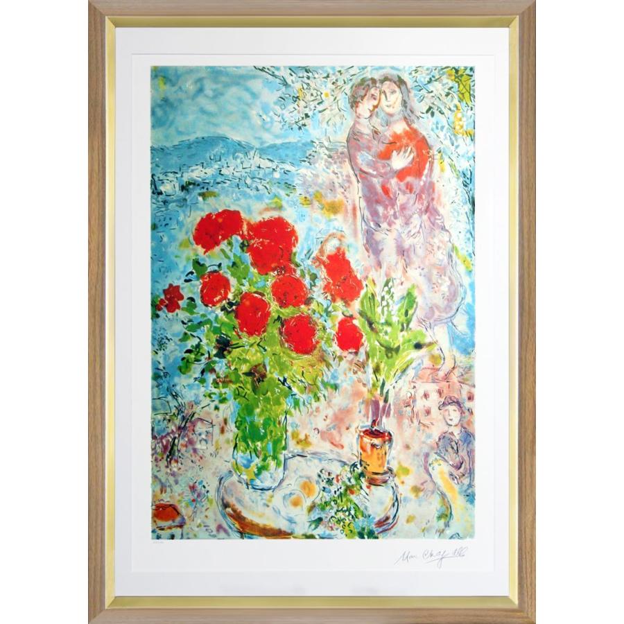 名画販売 【人気作品】 シャガール 赤い薔薇と恋人たち 額縁付き 名画販売 【人気作品】 シャガール 赤い薔薇と恋人たち 額縁付き