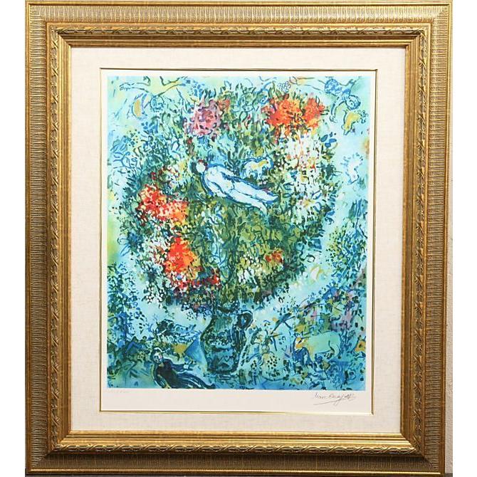 【高級額装】シャガール　ナンバー入り 絵画販売 【豪華ミュージアム仕様】 シャガール Nude Floating in a