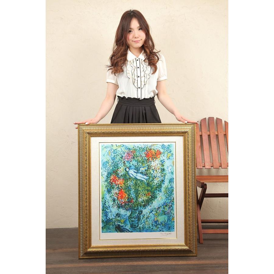 絵画販売 【豪華ミュージアム仕様】 シャガール Nude Floating in a Vase 特別額装仕様の画像