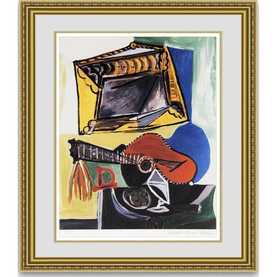 図画買いもとめる  パブロピカソ Still Life with Guitar  写真立て付き添い人 絵画-美術、工芸品