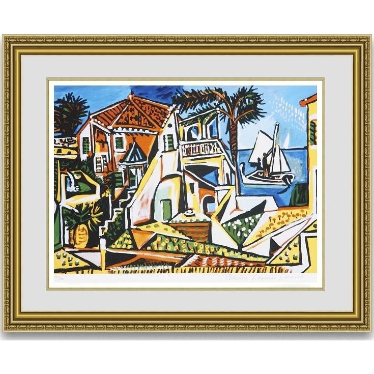 絵画購入 【人気作品】 パブロピカソ 地中海の風景 額縁付き 購入店舗