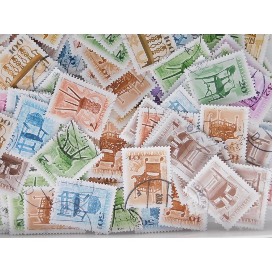 海外切手 ハンガリー 椅子切手 30枚 使用済切手 外国切手 コラージュ