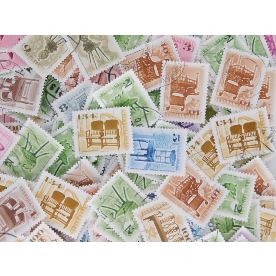 海外切手 ハンガリー 椅子切手 30枚 使用済切手 外国切手 コラージュ