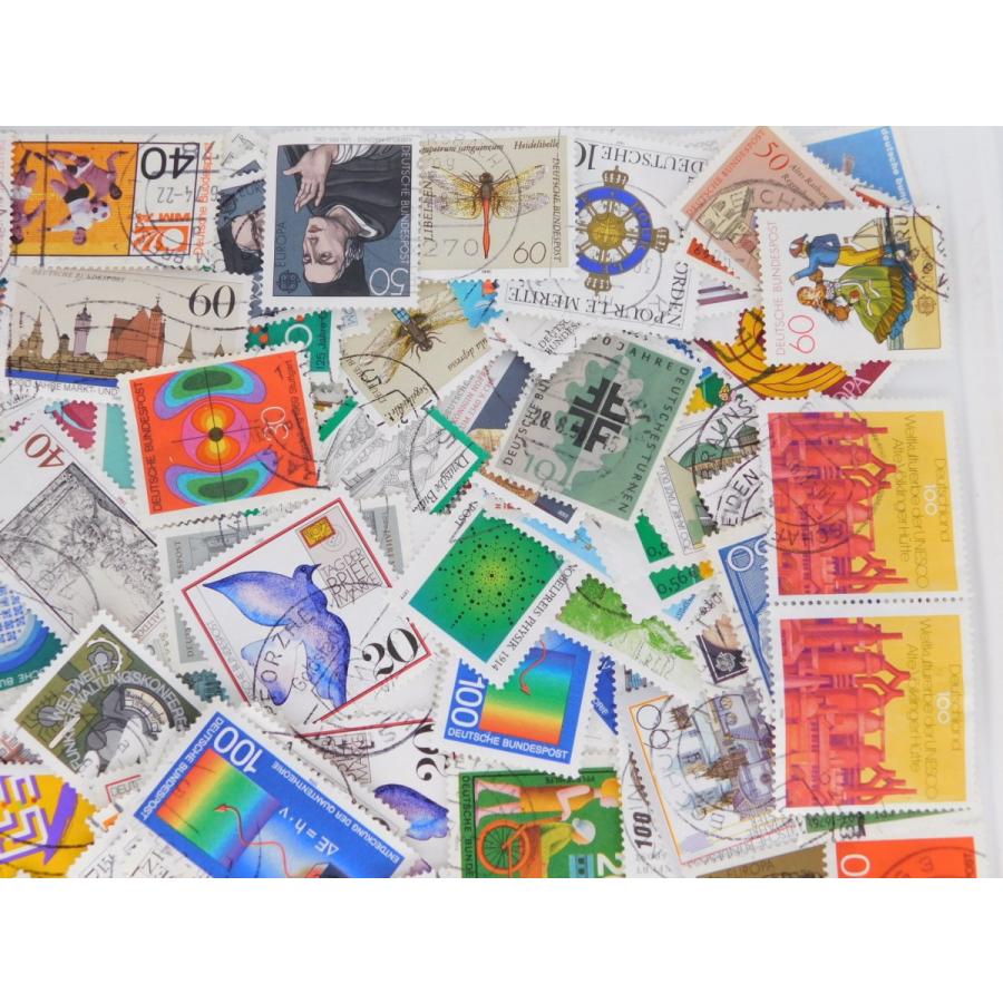 海外切手 ドイツ 100枚 中・大型切手が中心 記念切手 使用済切手
