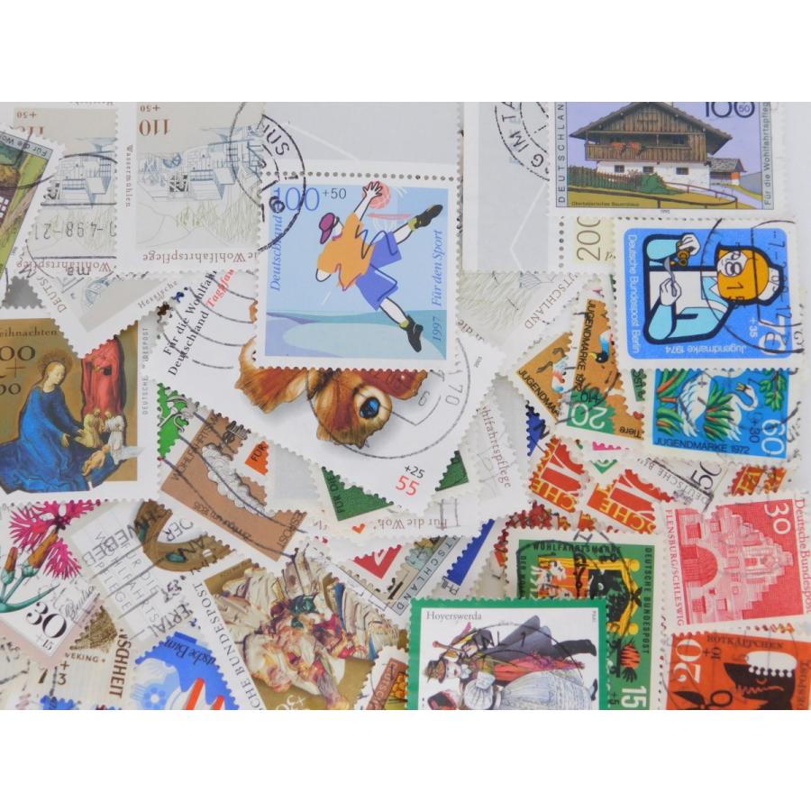 海外切手 ドイツ 100枚 寄付切手 使用済切手 外国切手 コラージュ