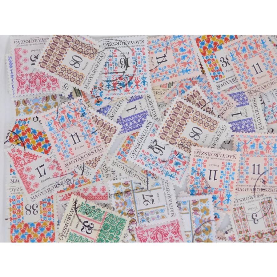 海外切手 ハンガリー 刺繍切手 30枚 使用済切手 外国切手