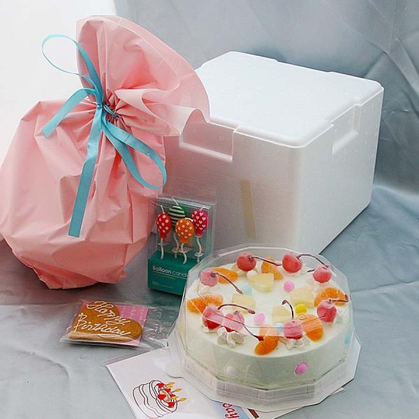 お誕生日アイスケーキ サマーレインボーケーキ ラムネ味6号 18cm